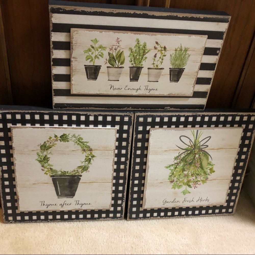 COPY - Herb Gingham Wall Set of 3